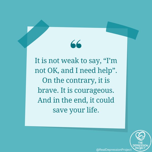 GeorgiaLilford's tweet photo. @RealDepProject, always so consistent with their daily emails. It is so important to be able to ask for help. Mental health matters. #ItsOkayNotTobeOkay https://t.co/P2seVVi6l8