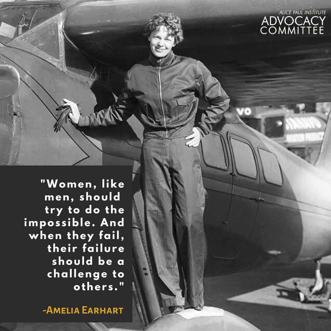 ERANowAPI's tweet image. Happy Birthday Amelia Earhart! Earhart was a record-breaking pilot and author, becoming the first female aviator to navigate a solo flight across the Atlantic. She was also an early supporter of the Equal Rights Amendment, and was a member of the National Woman's Party.
