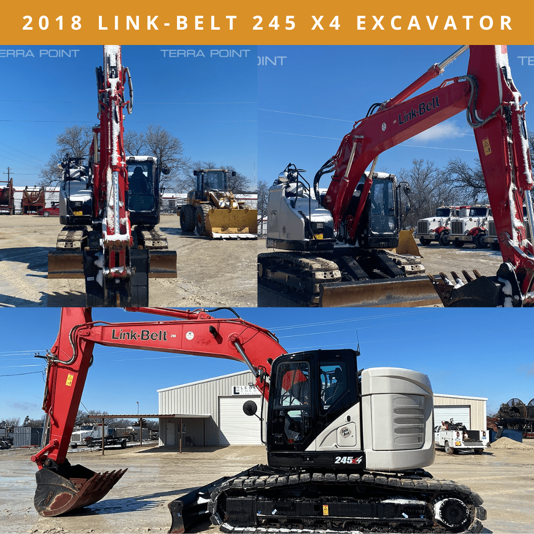 TerraPointLLC's tweet photo. IMMEDIATE SALE: 2018 Link-Belt 245 X4 Excavator. Located in Bowie, TX. https://t.co/7CuPSenUvh #linkbelt #heavyequipment #usedequipment #equipment #immediatesale #terrapoint #construction #equipmentsale #excavator #richiebrothers #investment https://t.co/PsBOkX6pm1