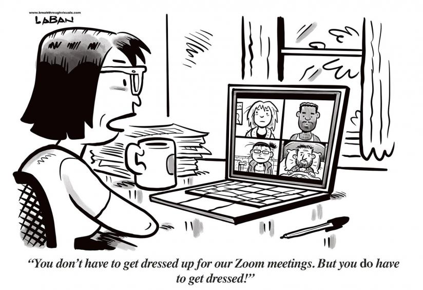 CornerstoneInc's tweet photo. Happy #FriYAY! Here's a little #HRHumor to get you through your afternoon! For more comic relief, check out the full #CartoonCoffeeBreak series here: https://t.co/scWAFzxxhC #ZoomFatigue #HRjokes https://t.co/spdHfUAHLI