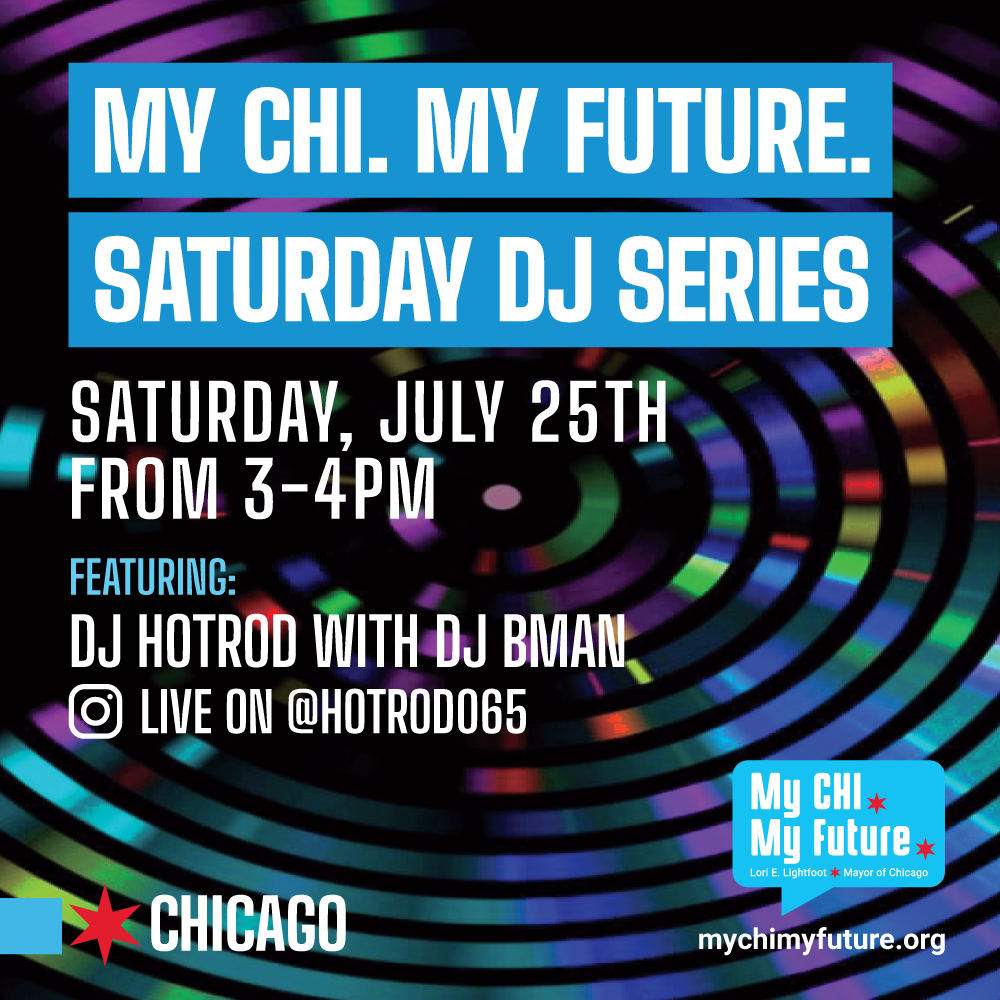 ChiFLAE's tweet photo. #MYCHIMYFUTURE SATURDAY DJ SERIES: This week, it's 3β4PM with DJ HotRod and DJ BMan π§ β and @chicagosmayor, me and youth across #Chicago. Live on IG: @HOTROD065
#OwnYourFuture #OwnYourNow https://t.co/bYPB4zwTX5