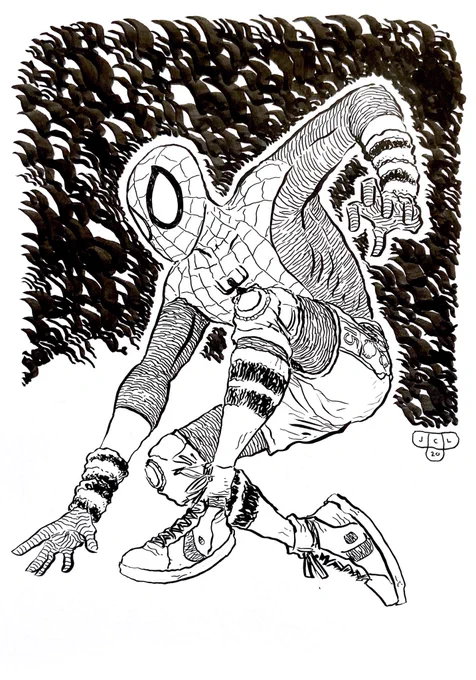 Peter Parker commission (with a little old school Dr. J style). 