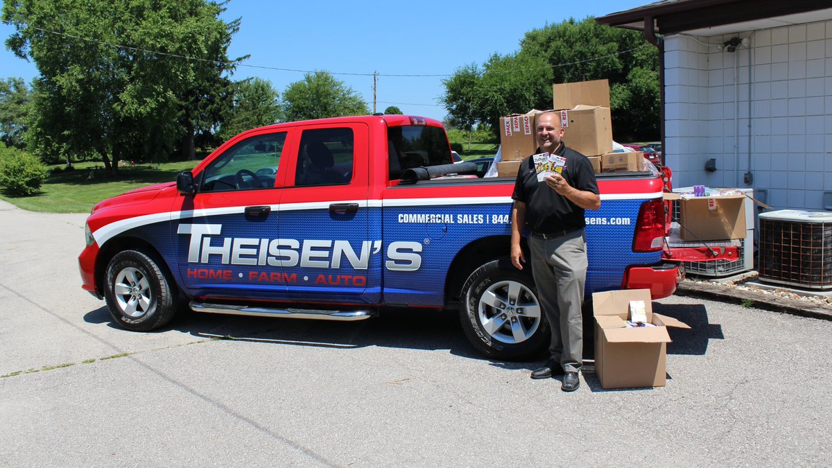 CVHumane's tweet photo. Wow! @theisenstores came through for us again with a donation of a year supplies of flea and tick preventative! Thank you for helping keep our animals happy and healthy! https://t.co/wpTAGRz0Cs