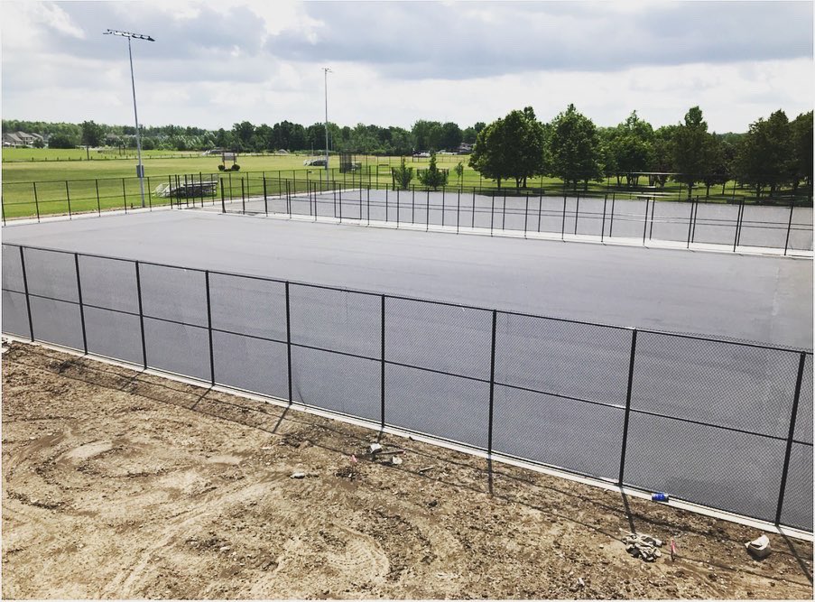 YoungWrightArch's tweet photo. We are making progress at @LancasterCSD The asphalt pavement top course is completed at the High School Tennis Courts and the Middle School Auditorium repairs are in progress! #YWARCH #architecture #Buffalony #lancastercsd #progress #construction #k12 https://t.co/q0SmFQVTz6