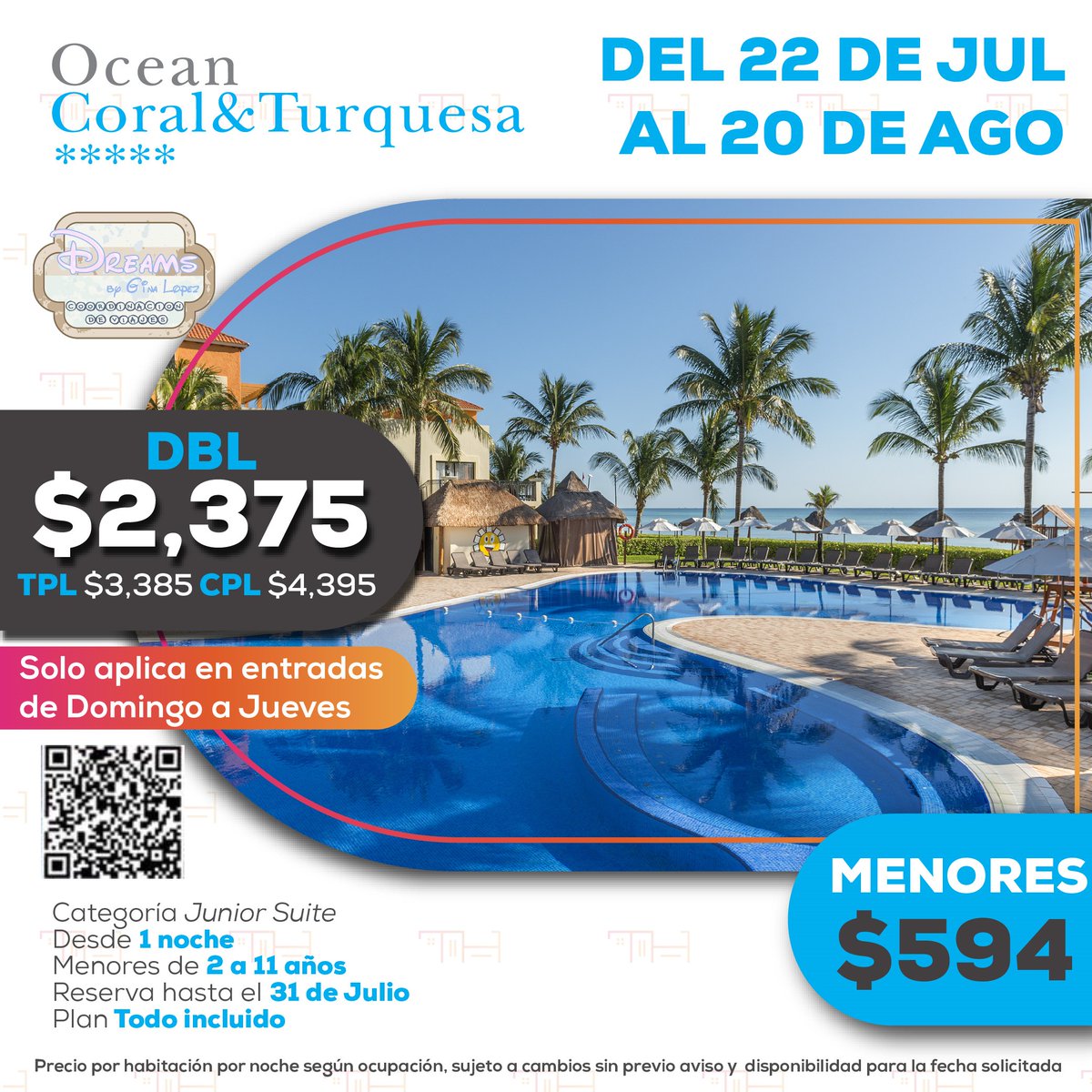 DreamsByGL's tweet photo. Escápate con tu familia este verano y disfruta de las paradisíacas playas de Cancun en el Ocean Coral &Turquesa y disfruta de la belleza del caribe mexicano.
#DreamsStyle
#ArmamosSueños
#Agenciadeviajes
#viajarconamigos
#viajeros
#viajes https://t.co/OcktTKYIKq