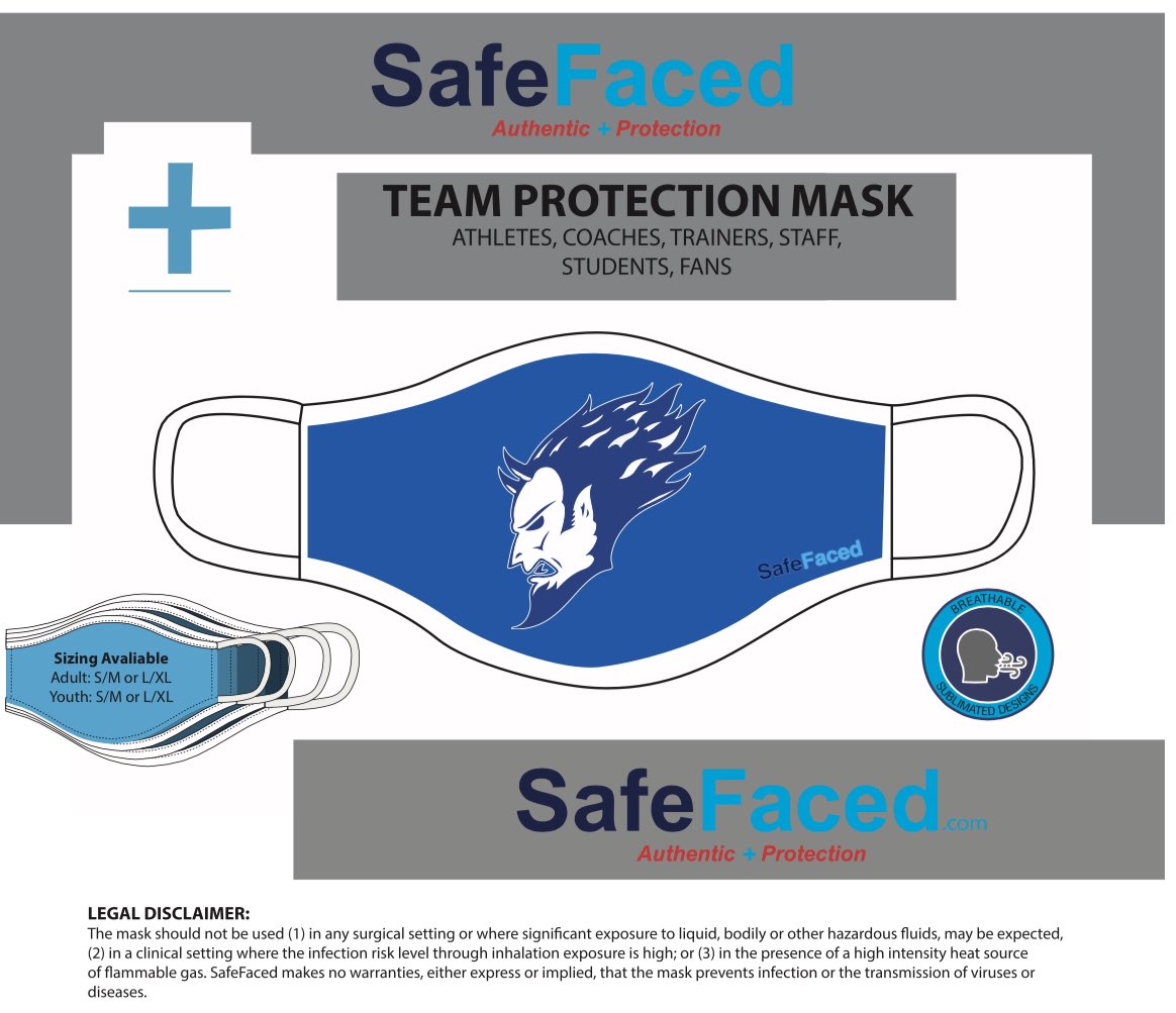 SafeFaced's tweet photo. Beallsville is in! #SafeFaced is proud to partner with Blue Devil Nation and protect the Homeland! Get a mask π· & #GetSafeFaced! #StaySafeOhio #IWantASeason #Ohio #Masks https://t.co/FE4wDhRUmR