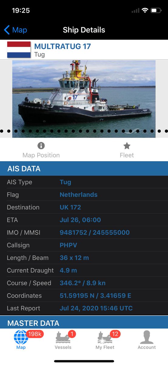 EMKvissers's tweet photo. Nederlandse sleepboot onderweg om vastgelopen UK-172 vlot te trekken voor Deense kust. Eerdere pogingen mislukten. https://t.co/oBiTemSd30