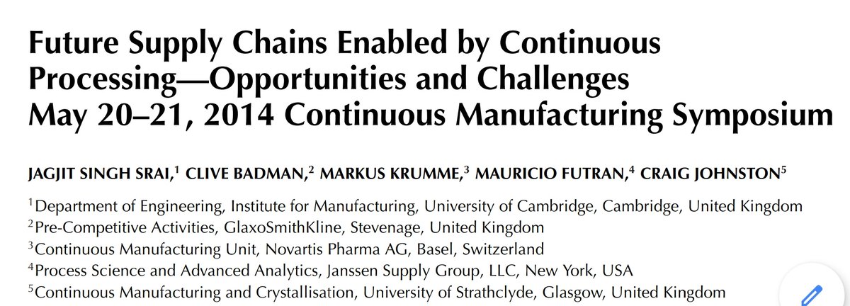 jxs606's tweet photo. With #reactionware the scaling of the system is much easier
and faster because of the ability to rapidly prototype the flow
systems using plug & play plastic modules...
@CroninLab + @deepmattergroup + @Novartis = Scaling up of Continuous Manufacturing...
🤖⚗🧪☁️📈
#DMTR https://t.co/4e0hDgzLeq