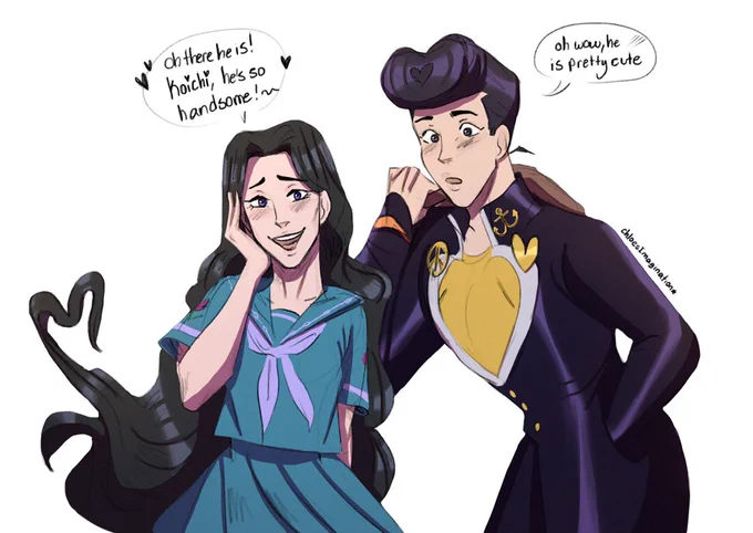 Ok some more Josuke and Yukako sibling art #jjbafanart 