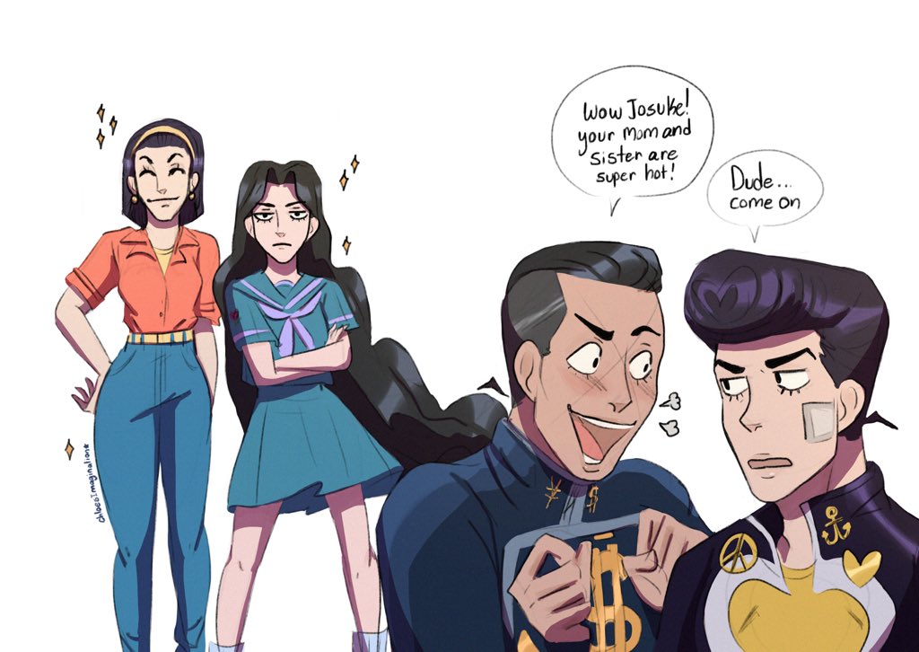 Ok some more Josuke and Yukako sibling art #jjbafanart 