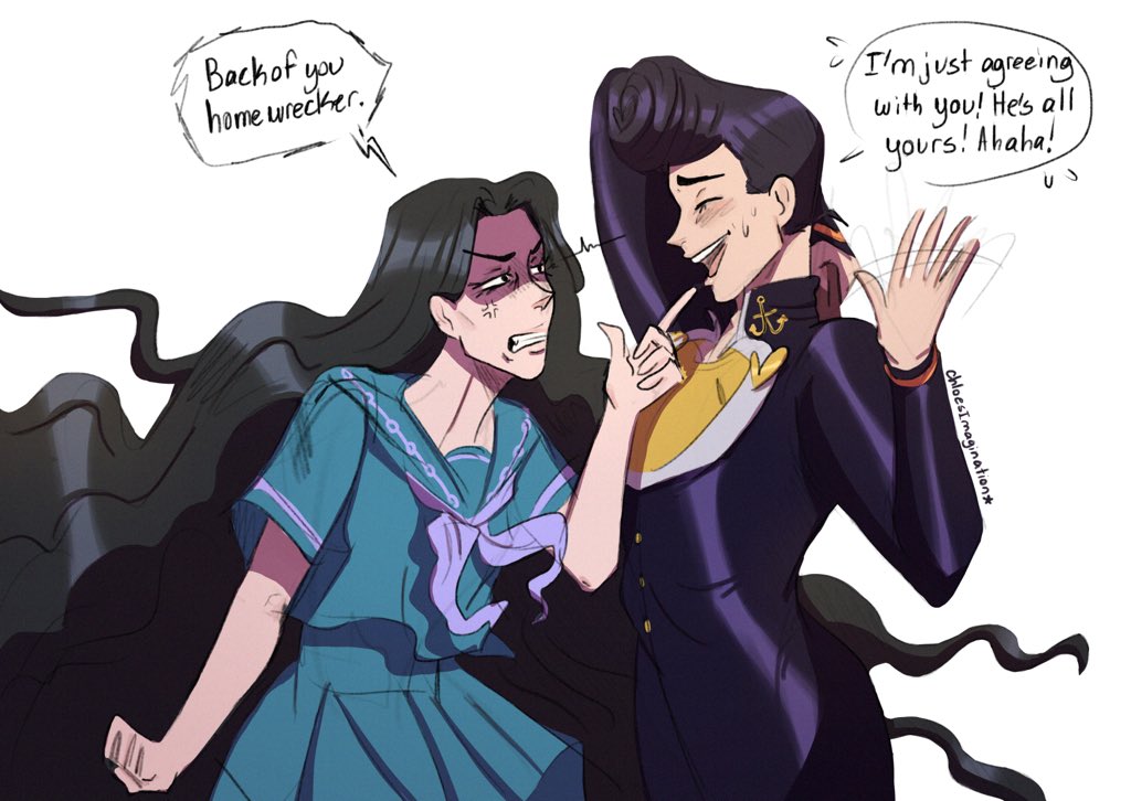 Ok some more Josuke and Yukako sibling art #jjbafanart 