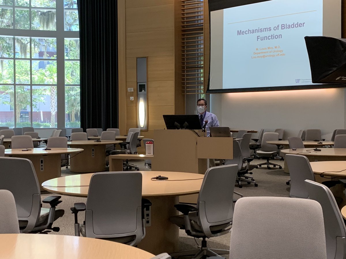 Medical school lecture in the time of COVID - it’s as lonely as it looks.  <a href="/UF_Urology/">UF Urology</a> #MedEd #MedTwitter