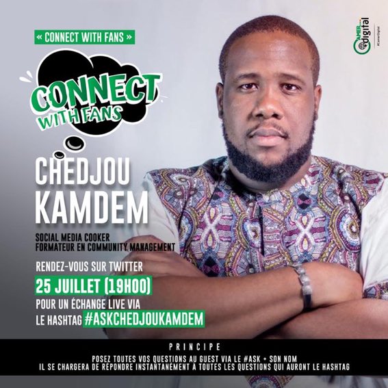 CLetitia_'s tweet image. #ConnectWithFans demain 19h avec @chedjoukm 😍 Soyez de la partie!

#CamerDigital