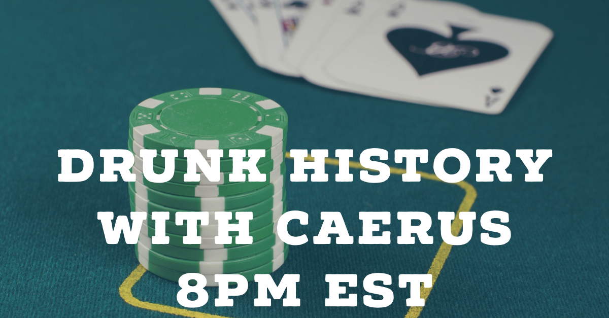 Hear Ye! Hear Ye! Join us tonight for an exciting event! 

8 PM EST: Drunk History w/ <a href="/Lucky_Caerus/">Caerus -God of Luck, Last Born Son of Zeus</a> featuring @OurLadyHekate 

We don't have an age limit for drunk history. If you can sit at the bar, you can join us.

Find us here: discord.gg/gupuX5

#writingcommunity