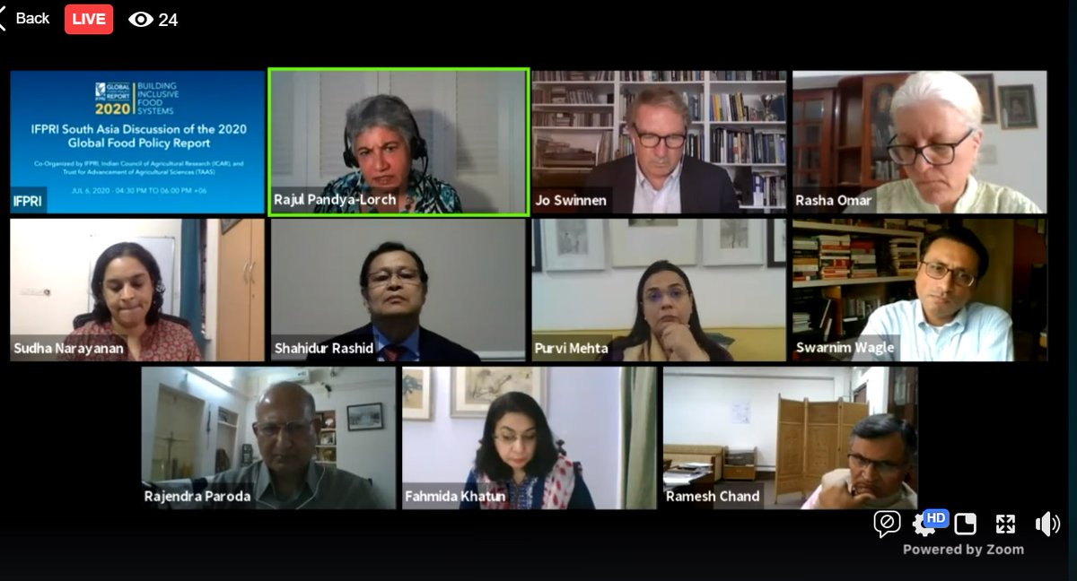 IFPRI's tweet photo. #NewBlog Recap of #GFPR2020 launch w/ @IFPRISAO @icarindia &amp; TAAS feat. Shahidur Rashid, @DrPurviMehtaM @SwarnimWagle, Rasha Yousef Omar @Ramesh_ChandDr @FahmidaKcpd &amp;Raj Paroda on report highlights in a South Asian context. 
More here 👉https://t.co/3n8ukF7xgk https://t.co/feHgxaNd6K