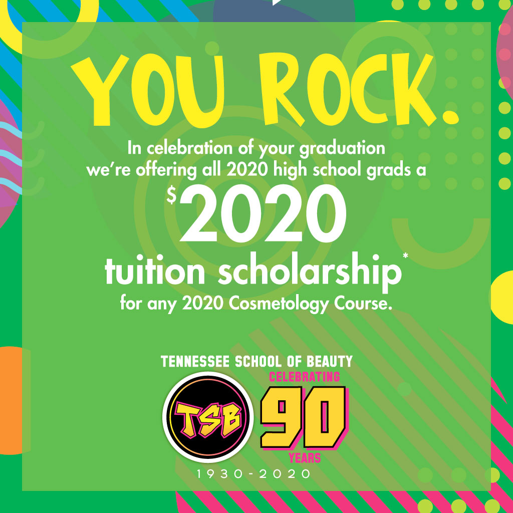 Tnschofbeauty's tweet photo. All recent high school grads can enjoy a $2020 tuition scholarship. Details below. ⬇️
⭐
#tsbforme #tsb90years #scholarship #knoxville #beautyschool #cosmetology
💛
*Terms & Conditions apply. https://t.co/et9eF2HX25