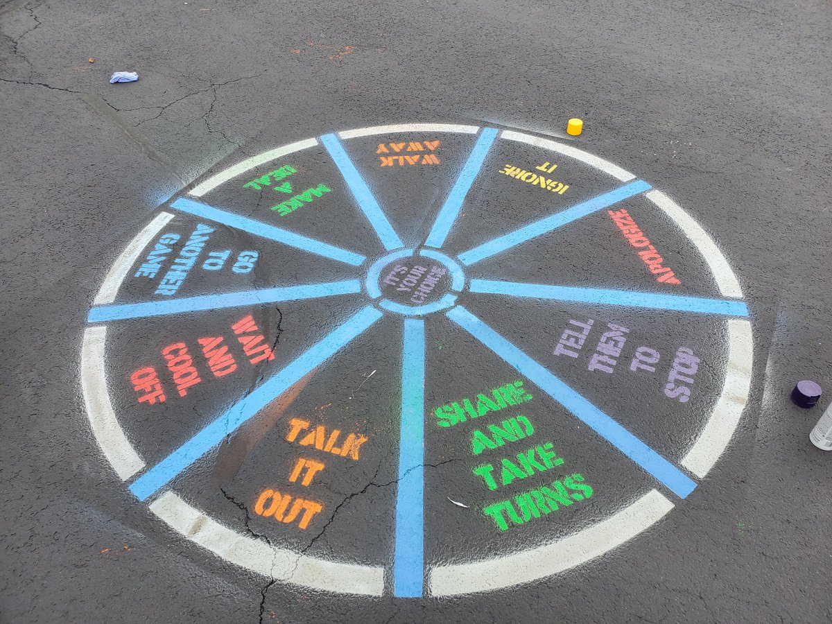 NikiBurkey's tweet photo. Super excited about our new playground activities! Many thanks to D300 Communications Dept and Buildings&amp;Grounds for making my vision come to life! Love that we can support SEL in our upcoming mindfulness breaks! @LPESHawks @CUSD300 @FredHeidD300 https://t.co/8jK2IdWGPA