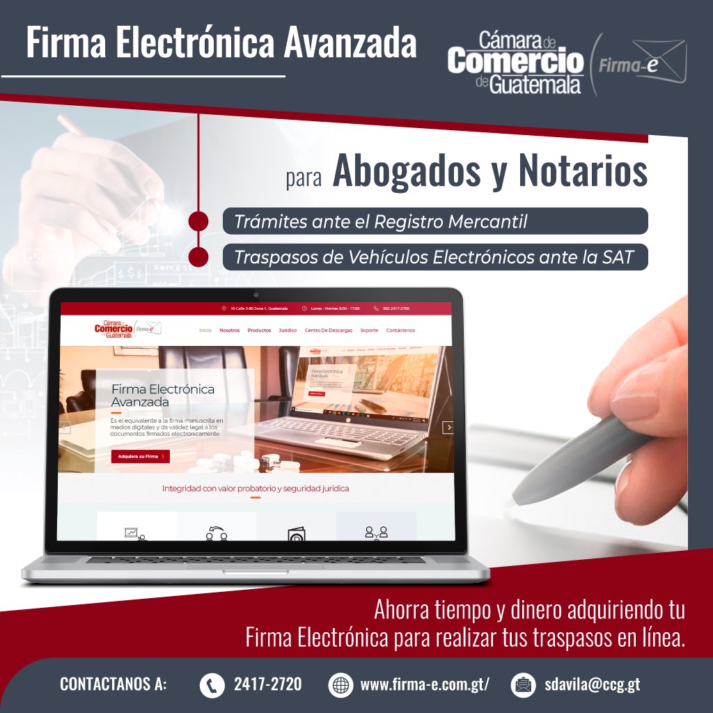 Cámara de Comercio de Guatemala ar Twitter: "Firma Electrónica Avanzada Abogados Notarios Información: sdavila@ccg.gt https://t.co/p6b6vcsZqI"