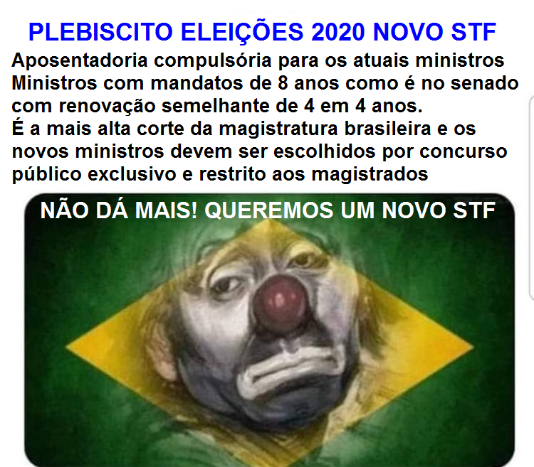 GDAGOSTINI1's tweet photo. @Rconstantino O STF é caricatura fidedigna da nossa justiça. 
A mais alta corte da magistratura brasileira só tem dois magistrados de origem.Uma corte vitalícia, eleita por escolha político-ideológico de presidentes indiciados, condenados e presos por corrupção e outros crimes. 
Não dá mais. https://t.co/Iq9GL9UHdb