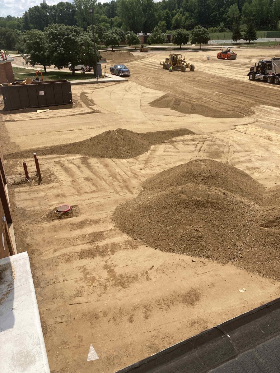 A lot of excavating being done in the west parking lot this week as well as work on the new entrance and exit!! #CometPride