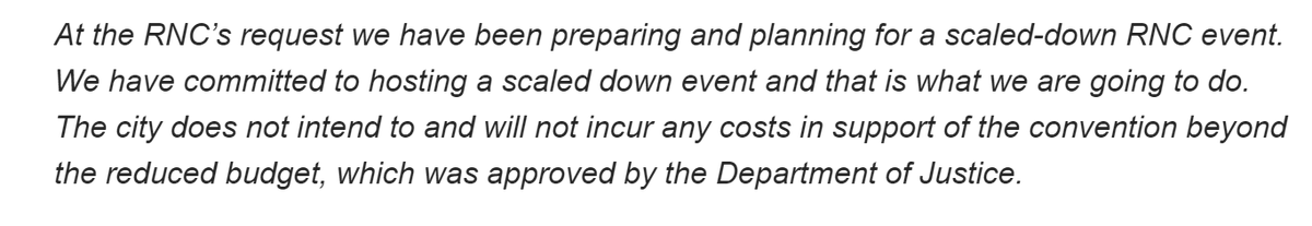 jimmorrill's tweet photo. .#CLTMayor @ViLyles says city sticking with a scaled-down #RNC in Charlotte. And no more. #ncpol #rncinclt https://t.co/xB3jZPI4zm