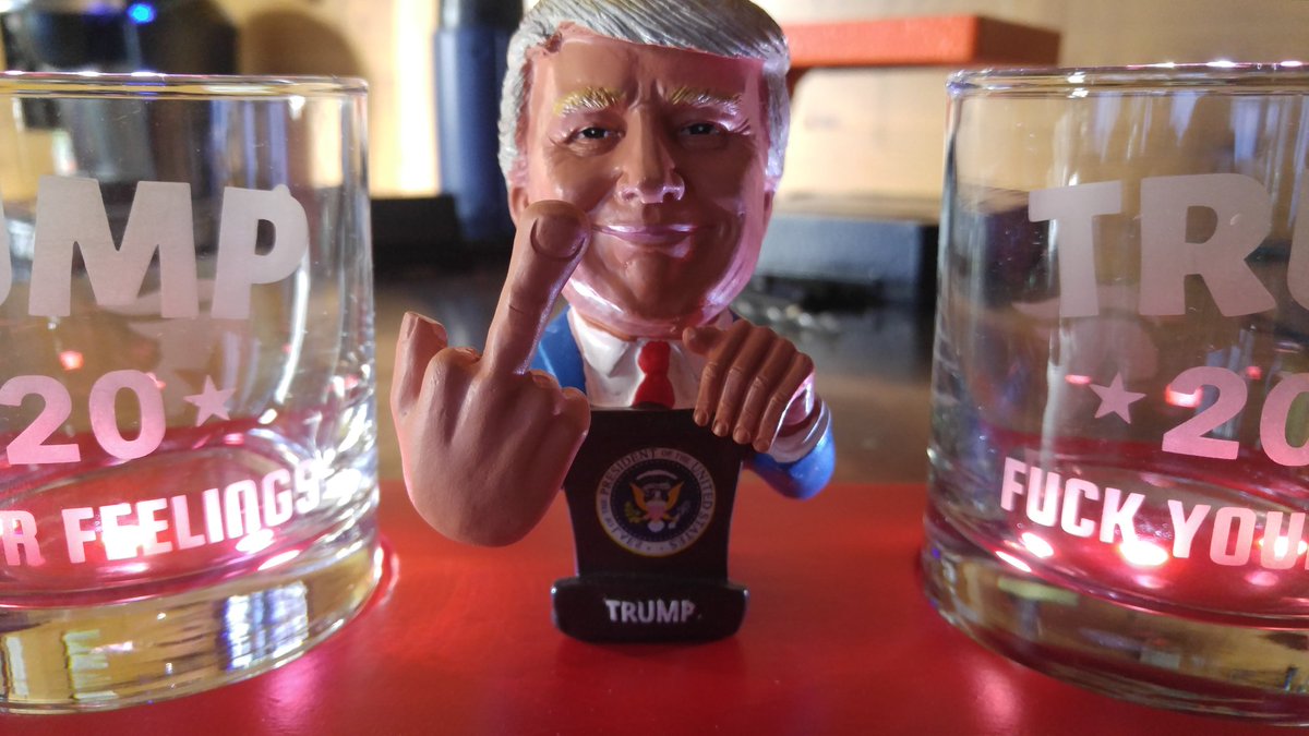 TazDrums's tweet photo. Trump 2020 collection features 2 custom etched rocks glasses with "TRUMP 2020 FUCK YOUR FEELINGS" and his silhouette on the back. LED base to light up your glasses and a Trump bobblefinger. $75.00 FREE SHIPPING! VENMO: wnycustomglass and message me your address. #TRUMP2020 #glASS https://t.co/dWI2WCY12C