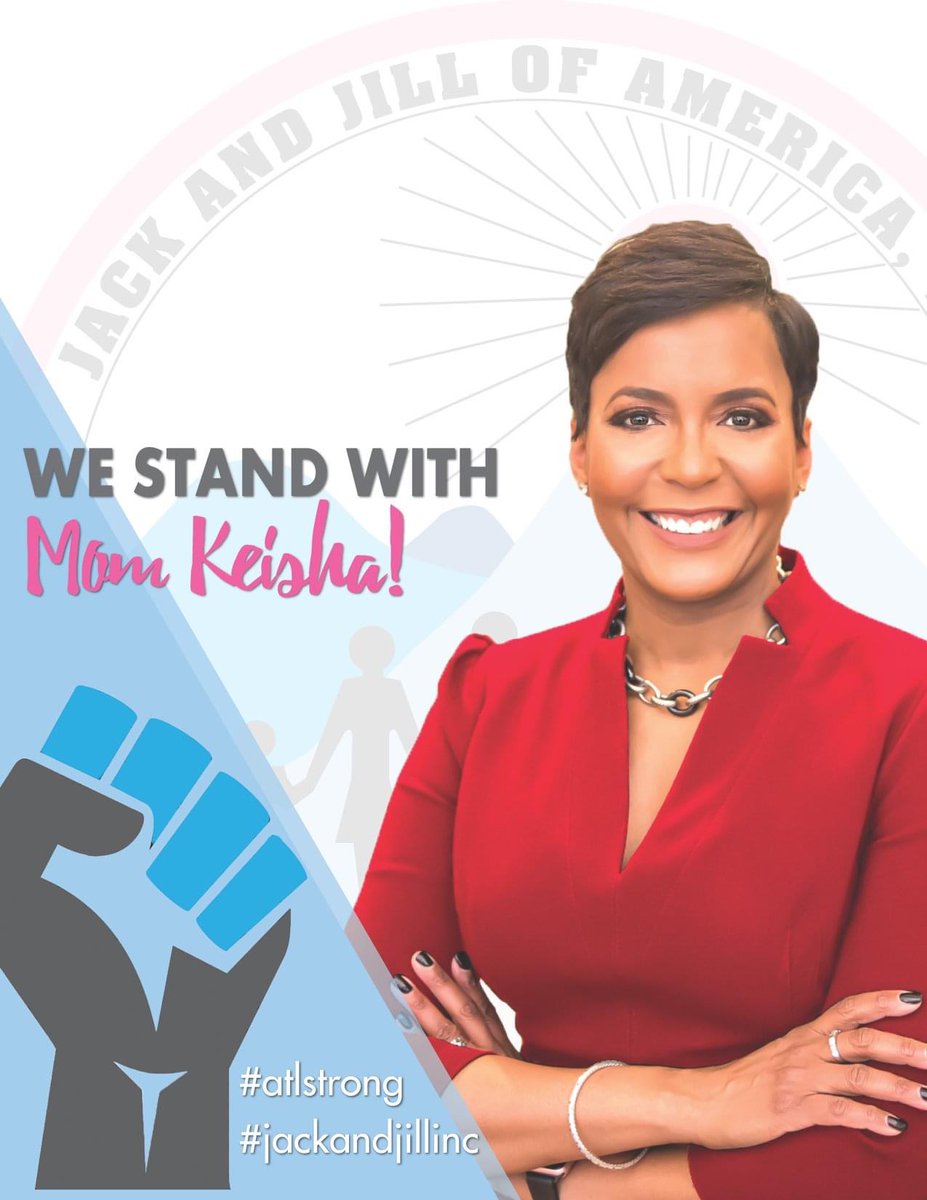 JackAndJillSCC's tweet photo. The St. Clair County Chapter of Jack and Jill of America, Incorporated stands with our very own Mom Keisha Lance Bottoms!

#atlstrong #jackandjillinc #jjscc https://t.co/FcOv3e3JVj