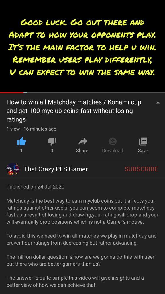 MartinJeffrey21's tweet photo. I posted this video hours ago,you also can check it out. Here https://t.co/WFluRWXhht
Thank you

Subscribe my YouTube channel here: https://t.co/14kG8wHQl1

#pes #pes21 #PES2021 #eFootballPES2021 #PES2020 #eFootballPES2020 #eFootballPES2020Mobile #PES2020 https://t.co/PhcAaGMx5k