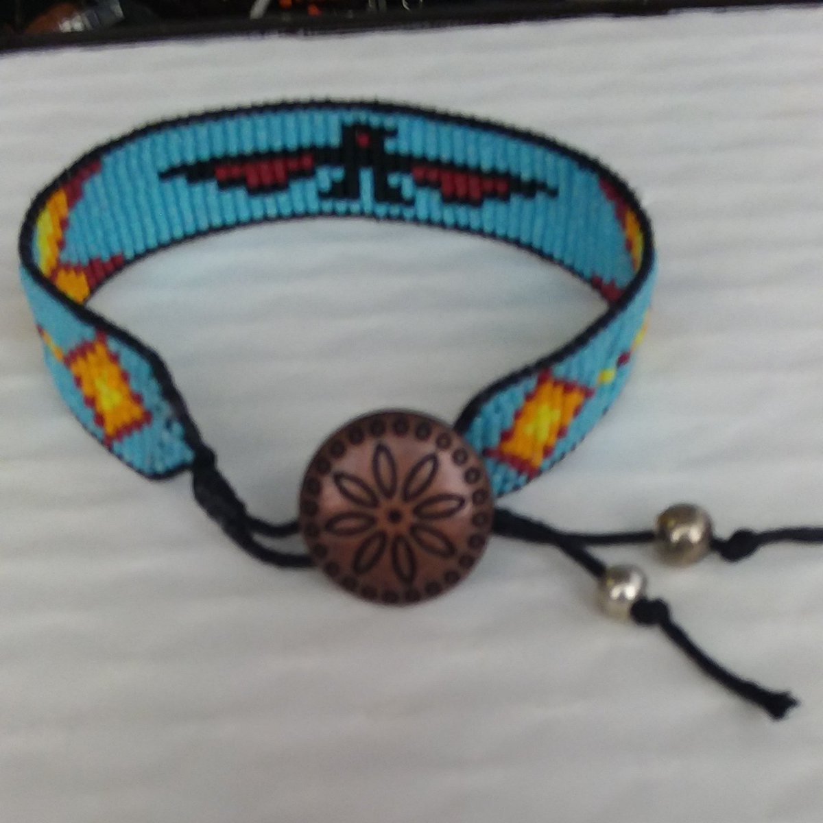 DeniseDavis60's tweet image. I finished this bracelet today. I'm liking it a lot. #NativeFusion #indigenousandproud