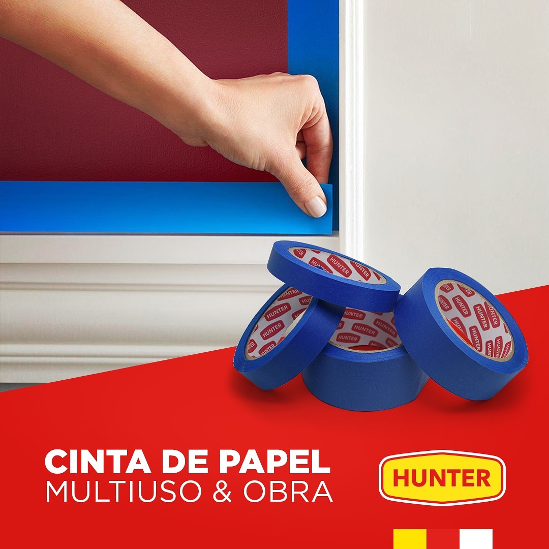 LijasHunter's tweet photo. Cintas de enmascarar hay muchas, profesionales, una. Cinta de papel azul Multiuso &amp; Obra Hunter. Resistente a los rayos UV.
Disponible en 4 formatos:
> 18 mm x 40 metros.
> 24 mm x 40 metros.
> 36 mm x 40 metros.
> 48 mm x 40 metros.​

#adhesivos #cintadeenmascarar #cintapapel https://t.co/yGrGPnuHlC