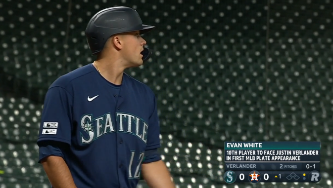 19,693rd player in MLB history: Evan White- 1st round pick out of Kentucky in 2017- he's a "backwards guy" = bats right, throws left (very rare)- elite 1B defense- signed a 6-year extension in November 2019- one of the nicest people you will ever meet