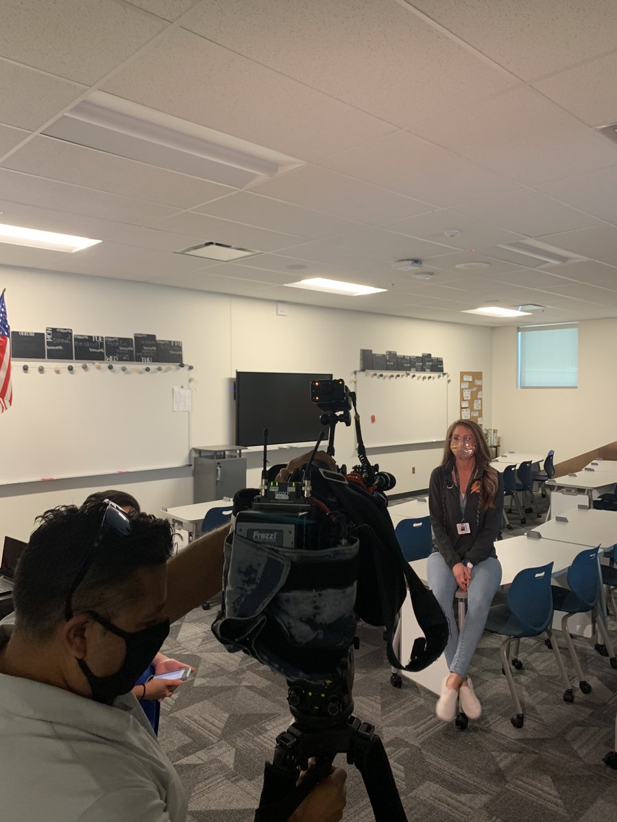 eastmarkhs's tweet photo. Really excited to see incredible teachers like Mrs. Klick and Ms. Murray-Davis on @FOX10Phoenix talking about how excited they are to see their kids. If there are two more student-centered teachers out there, I want to know them! @qcusd @EastmarkAZ @CadenceGateway #QCReturns https://t.co/PiJS9dXqPh