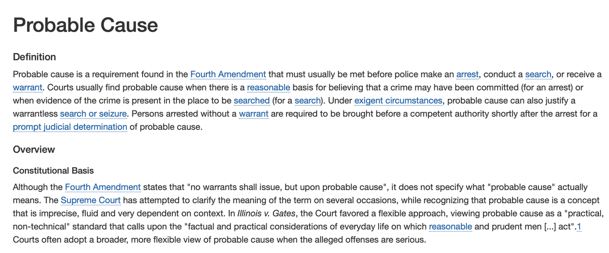 10/ The Supreme Court made a number also held that defendants were entitled to a lawyer, and arrests could not be made without probable cause to believe the person committed a crime.(Yes, the federal agents in Portland are violating these SCOTUS rules)