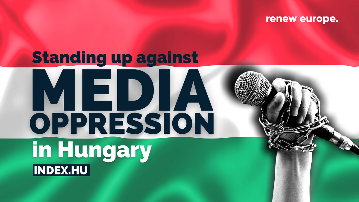 RenewEurope's tweet photo. 🚨In light of continued attacks on media pluralism in 🇭🇺 we call on @EU_Commission &amp; @EUCouncil to act.

We urge the #EC to follow our 10 Point Rule of Law Action Plan &amp; open an investigation.

The @EPP must stop protecting Viktor #Orban! #indexhu
📰https://t.co/gqMZNSz3xs https://t.co/xMtZWhc9hx