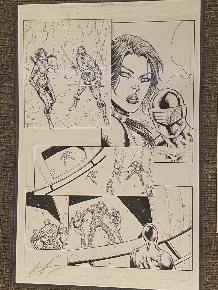 mindfawk's tweet image. Original art from #SnakeEyes Dead Game #1 by @robertliefeld! So excited to own these! Such a great read, can’t wait to see where the series goes. Really surprised that these arrived so quickly! Well packaged too! Framing coming soon! #deadpoolsdaddy #scarlett #thor #kirigun