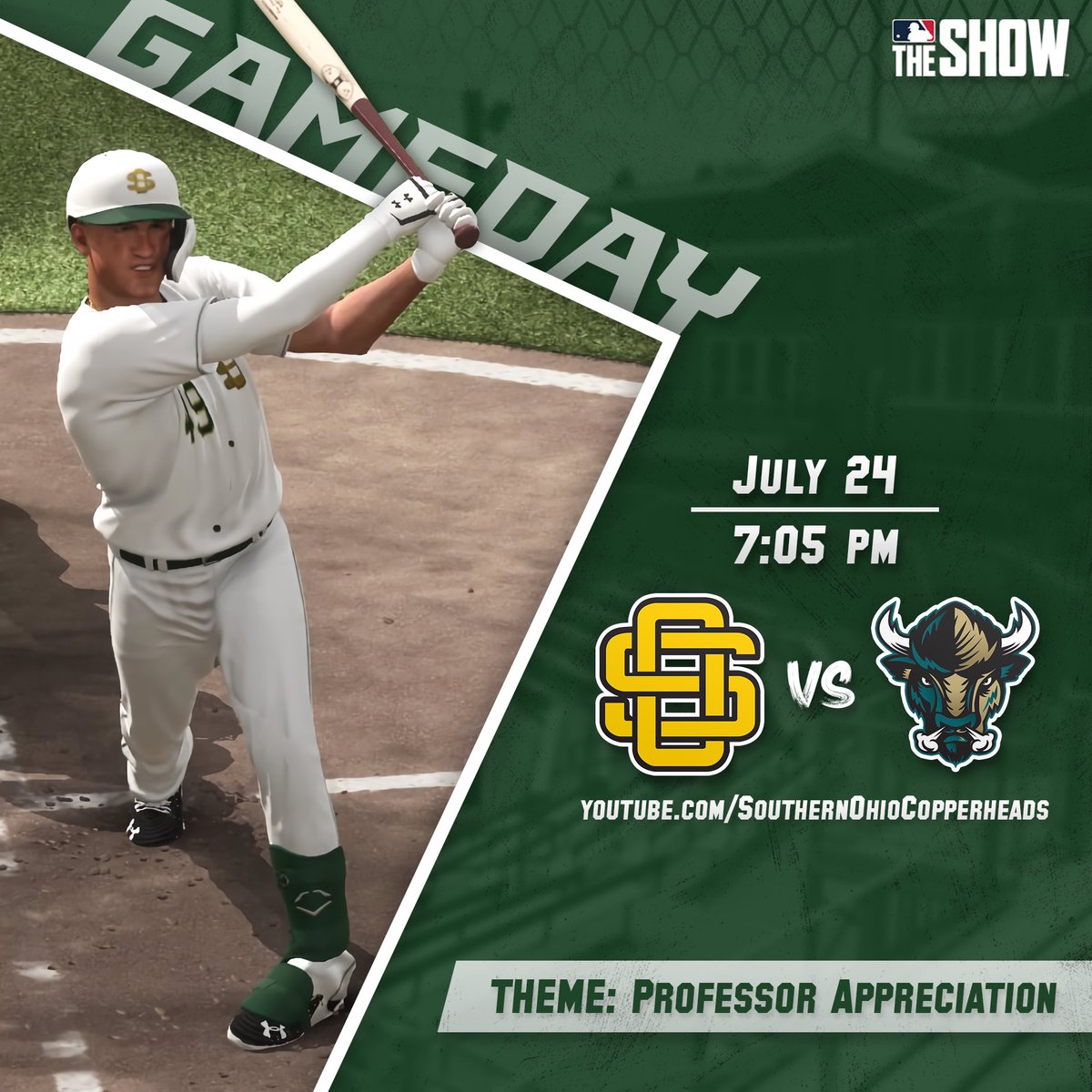 Copperheads's tweet photo. It’s Gameday!!! The Cheads are back to take tonight to take on the Ohio Bisons. Make sure to tune in LIVE to our YouTube channel to catch all the action! #CheadsUp ‼️ https://t.co/rGQbx7BpKd