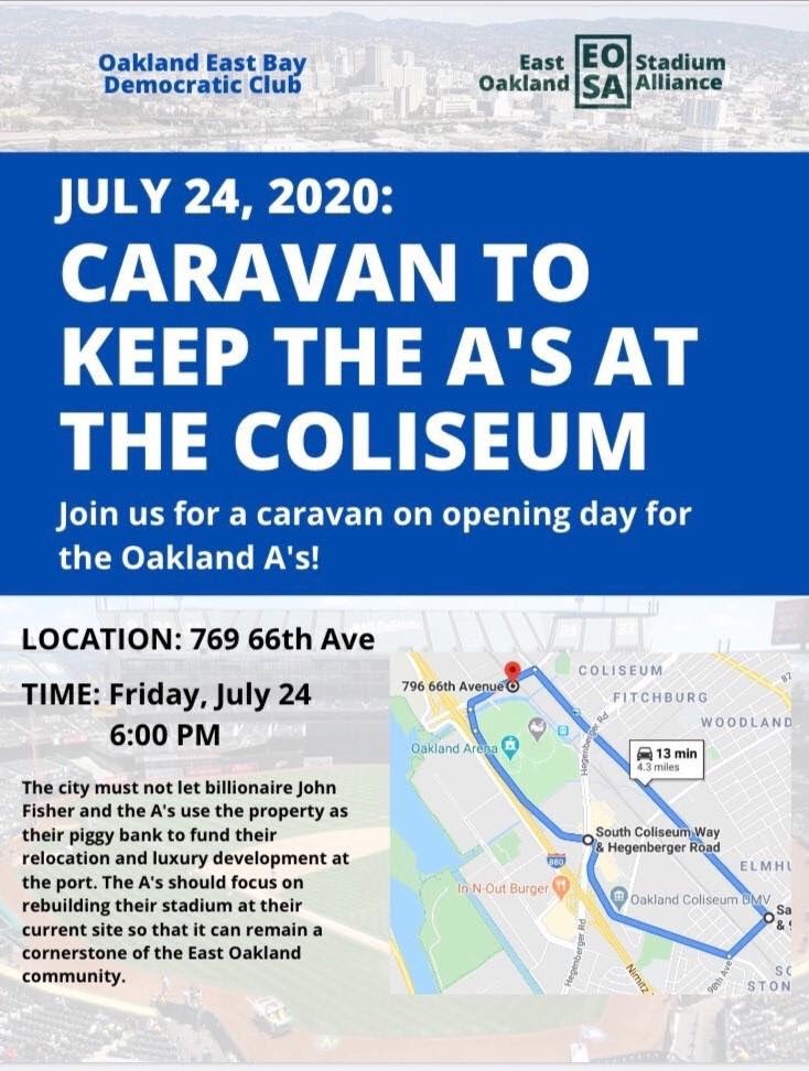 JuneteenthSPT's tweet photo. Billionaire John Fischer - the owner of the A’s and the Gap - shouldn’t be allowed to displace Oakland residents and workers to build luxury condos on our dime! 

Flyer for tonight’s action is here! https://t.co/Wdxtg0jLB3