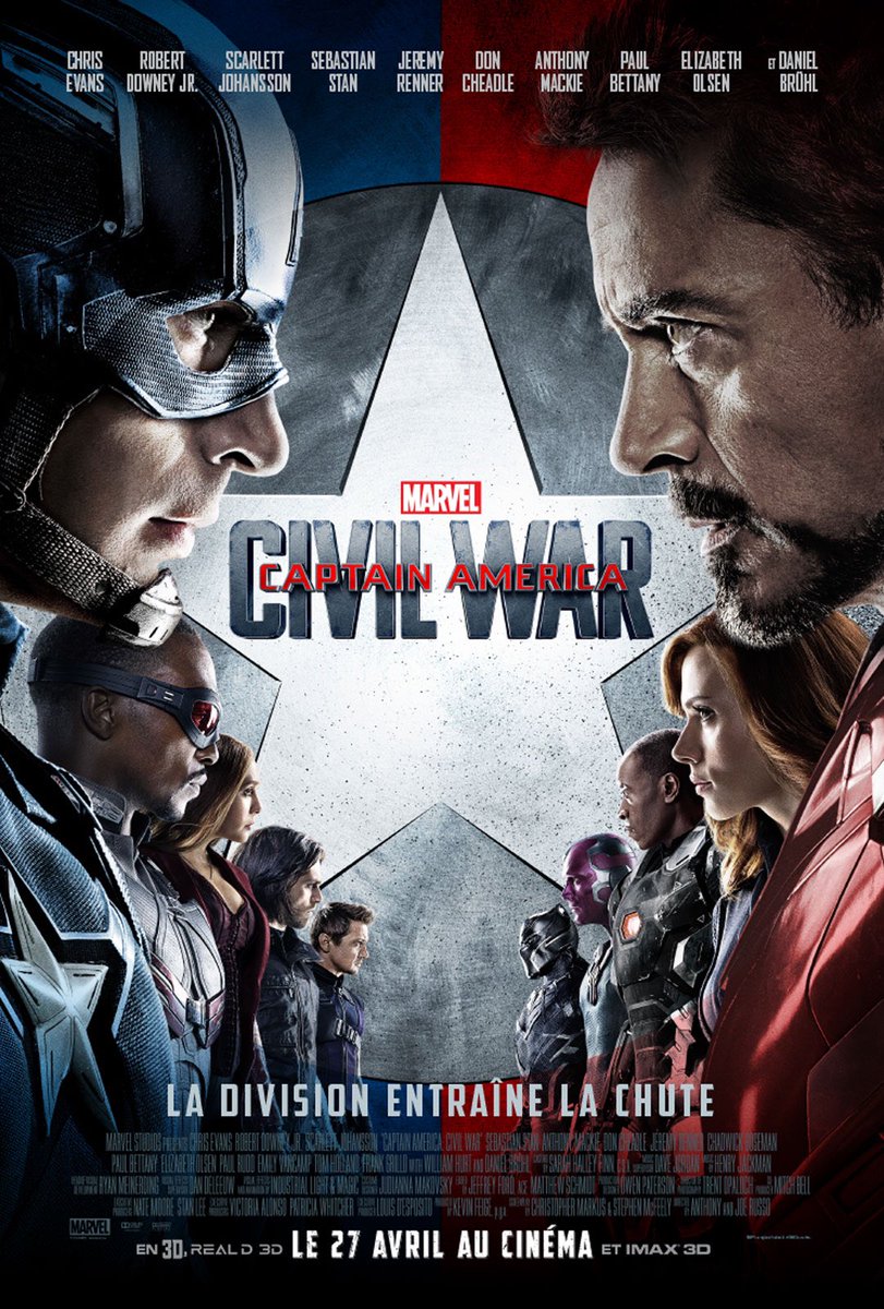civil war : 8/10 pour moi c’est le meilleur film de captain america et des autres films marvel hors avengers les vrais vilains pour moi sont les avengers, pas zemo