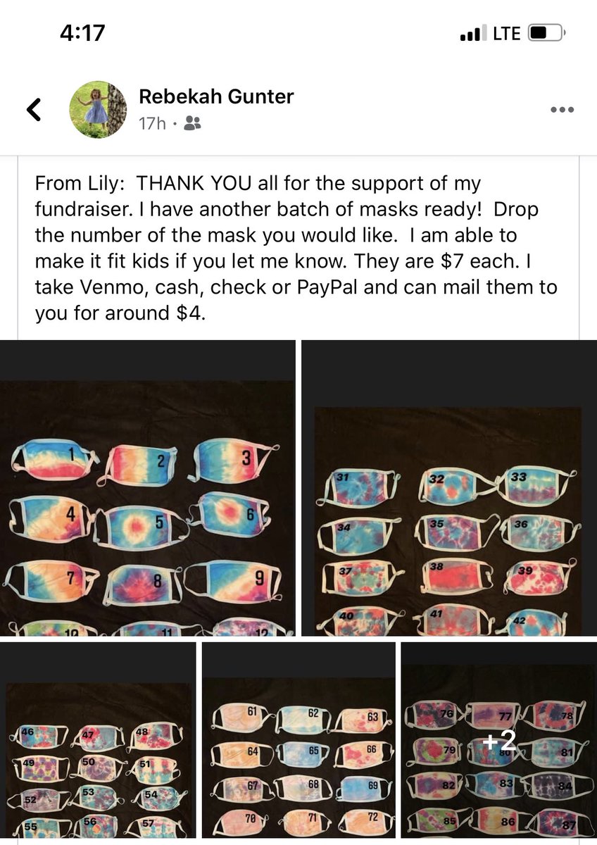 An <a href="/OMS_Chargers/">Oakland Middle School</a> student is selling ADORABLE tie dyed masks to raise funds for her dance team fees! Love her entrepreneurial spirit ❤️