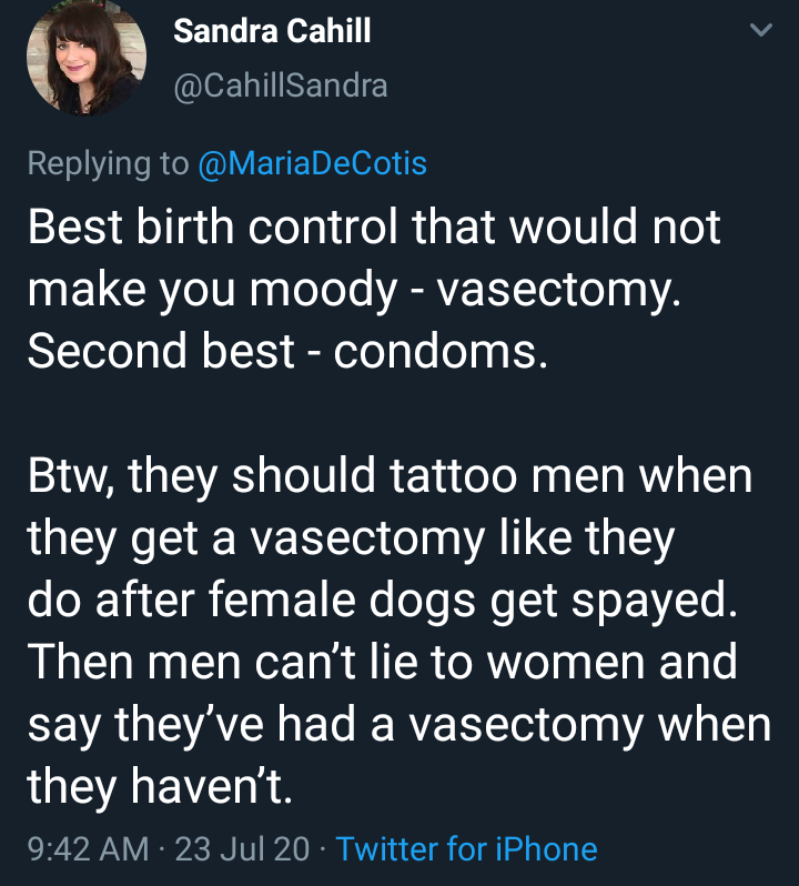 Someone made a post complaining that they stopped researching the male birth control pill because it gave men mood swings & things are proceeding extremely normally in the replies