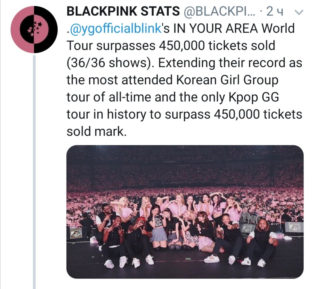 " @BLACKPINK can't sell out their own concert" Sold out and biggest kpop female act/girl group tour ever