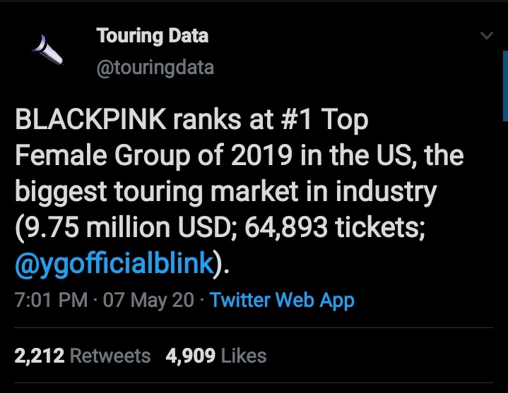 " @BLACKPINK can't sell out their own concert" Sold out and biggest kpop female act/girl group tour ever