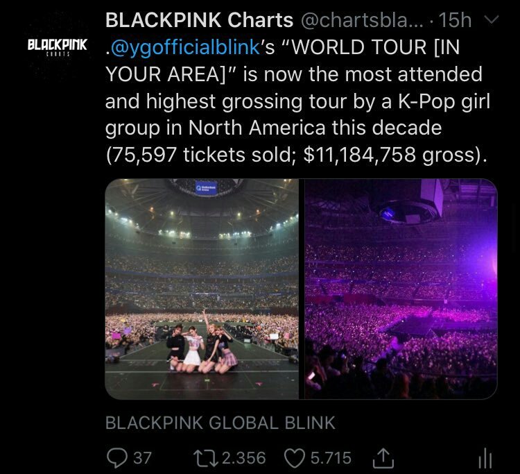 " @BLACKPINK can't sell out their own concert" Sold out and biggest kpop female act/girl group tour ever