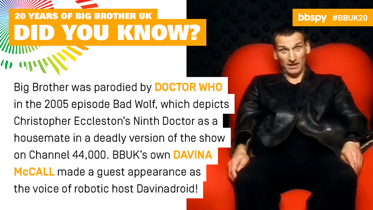 bbspy's tweet photo. Big Brother is such a phenomenon that even the universe's most famous Time Lord ended up becoming a housemate! #DoctorWho #BBUK20 #BBUK #SaveBBUK https://t.co/GHmBNBC5f1