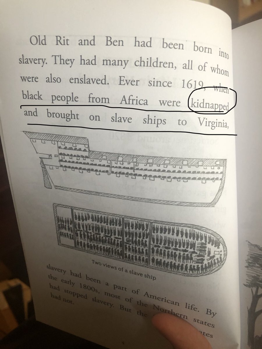 Reading this book on  #HarrietTubman with my kiddo today & even they have changed their language to “kidnapped” when referring to what was done to enslaved African people. Mainstream media needs to catch up like yesterday.