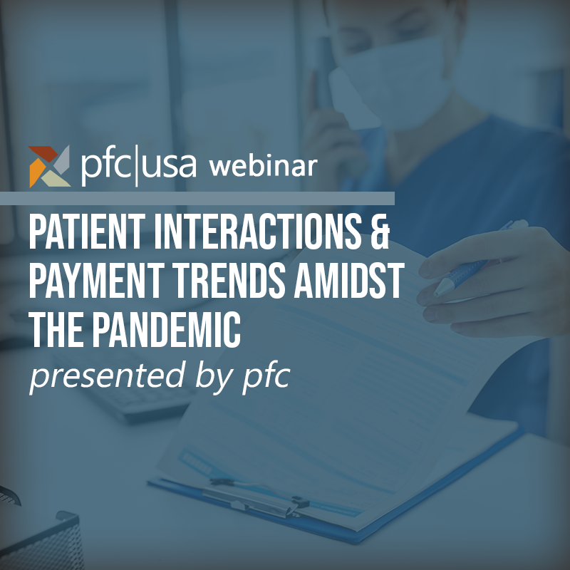 As a premier business partner of <a href="/HFMACOLORADO/">Colorado HFMA</a>, PFC was recently invited to provide a webinar session to HFMA members: Patient Interactions &amp; Payment Trends Amidst the Pandemic. youtu.be/31me0uBmo1o