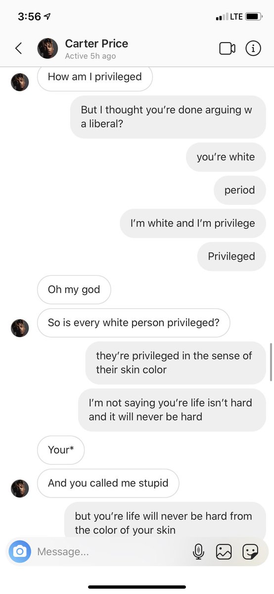 evangarrett17's tweet photo. Last night I reposted an article abt how billionaires shouldn’t exist on my ig &amp; the one &amp; only Carter Price showed up in my DMs. This is only a portion of the convo, but let’s expose this ignorant idiot. Skip to the third pic if you wanna see the sweet comment he said to me☺️☺️ https://t.co/1idprokQ9A