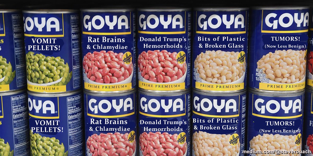 Once again- I DON'T suggest everyone creating labels like these and surreptitiously pasting them onto Goya products in your local supermarkets. Also not suggesting it would be hilarious.