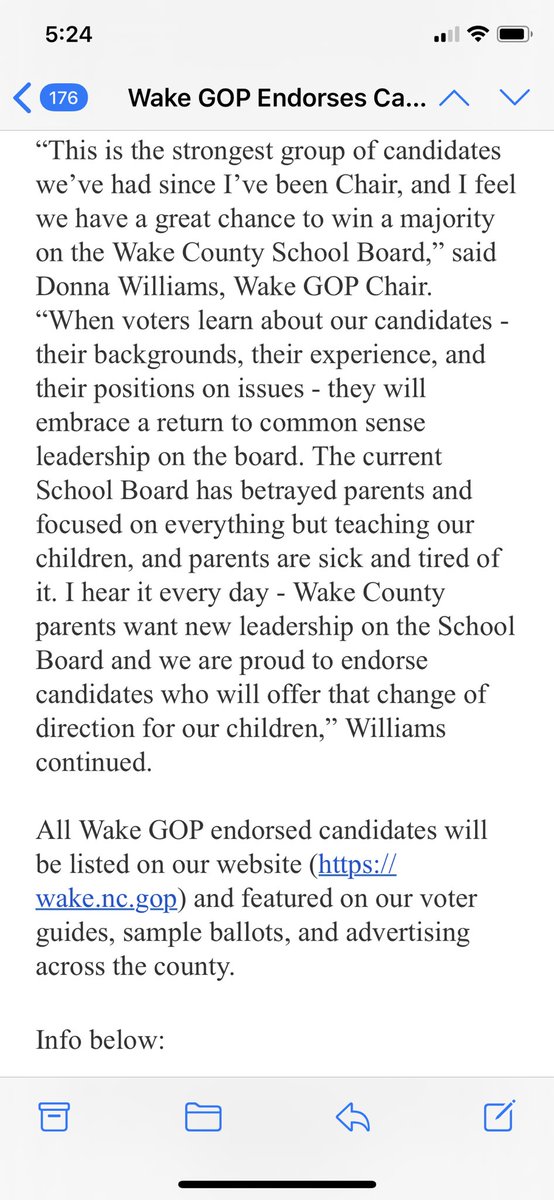 .<a href="/wakegop/">Wake GOP</a> announced endorsements for Wake County school board. It Is backing Deborah Prickett in District 1, Gregory Hahn in District 2, Roxie Cash in District 3, Rachel Mills in District 7, Steve Bergstrom in District 8 &amp; Karen Carter in District 9. #wcpss #wakepol #nced #ncpol