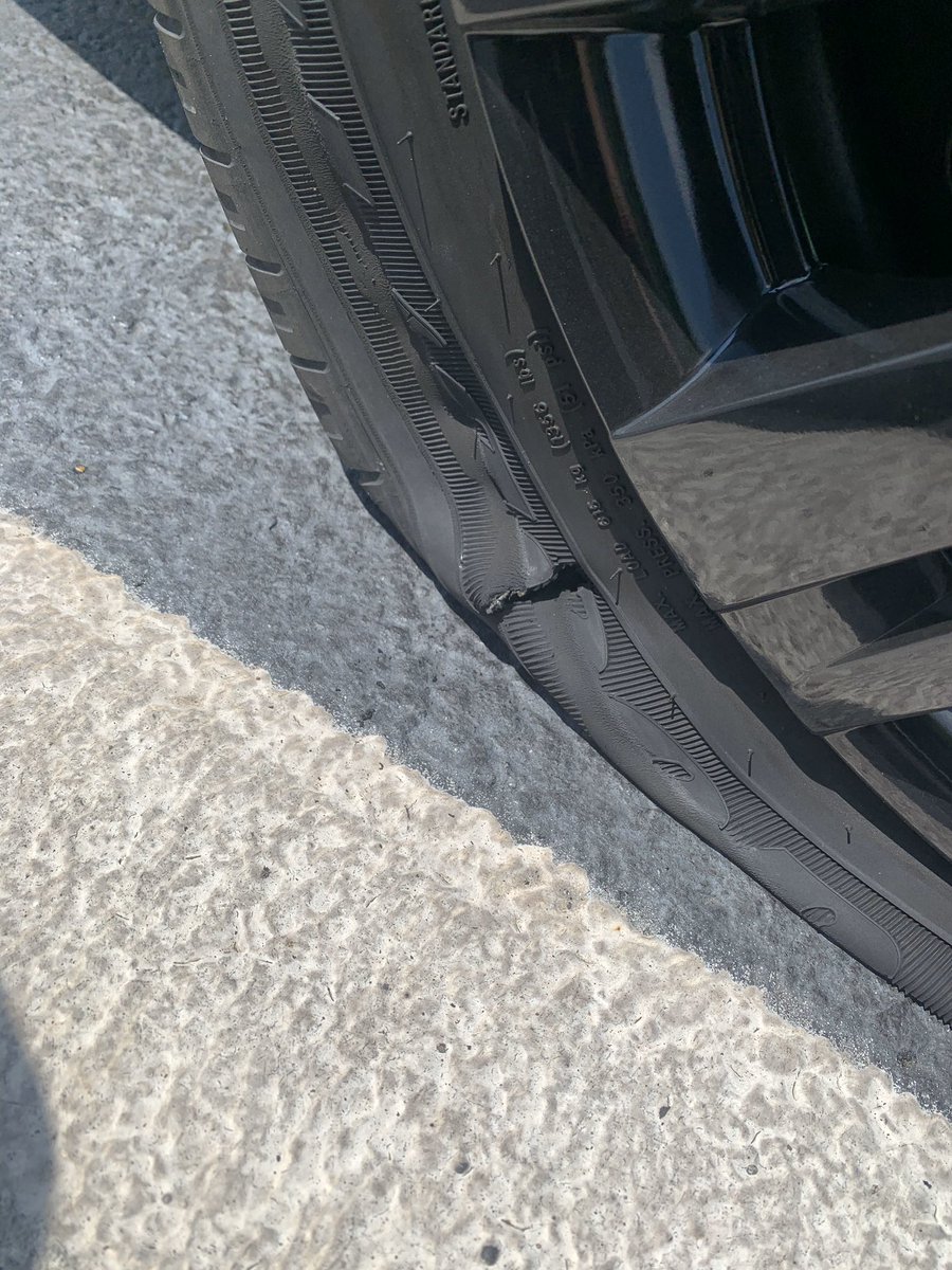 his window of opportunity to follow through with any plan was gone because she didn’t get out of the car. When she got to the tire shop, she saw that her tire had been slashed completely (she JUST bought this car!) with hopes that she would let her guard down to tend to it.